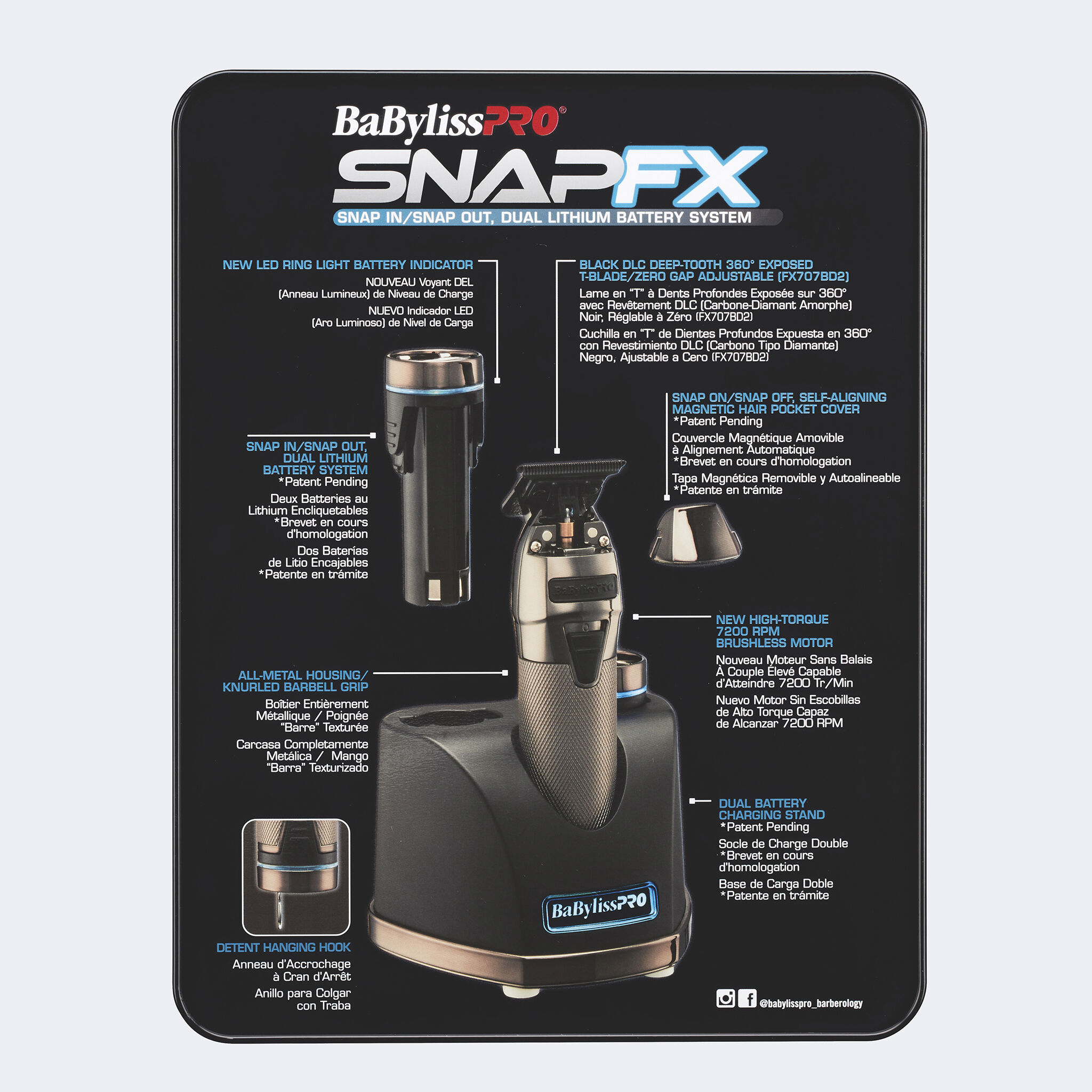 BaBylissPRO® SNAPFX Trimmer With Snap In/Out Dual Lithium Battery System